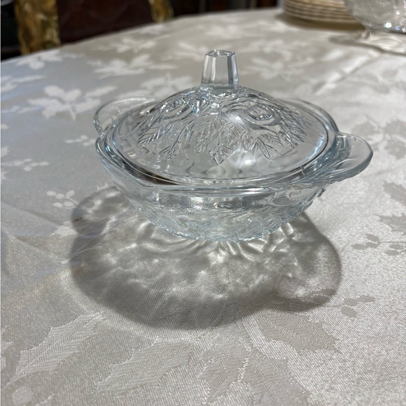 Vintage Pressed Glass Floral Candy Dish - Picture 3 of 8